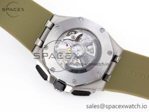 Audermars Piguet Royal Oak Offshore 44mm SS Black Ceramic Bezel APF 1:1 Best Edition Brown Dial on Brown Rubber Strap A4401 - Image 17