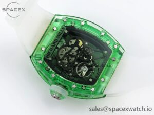 Richard Mille RM035 Green Transparent RMF Best Edition Skeleton Dial on Translucent Rubber Strap Clone RMUL2 - Image 15