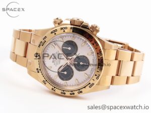 Rolex Daytona 116505 Clean 1:1 Best Edition Silver Dial RG Markers on RG Bracelet SA4130 V2 - Image 5