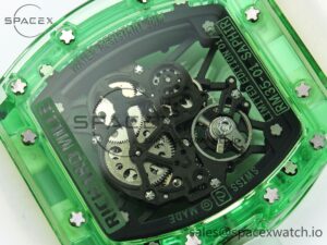 Richard Mille RM035 Green Transparent RMF Best Edition Skeleton Dial on Translucent Rubber Strap Clone RMUL2 - Image 16