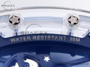 Richard Mille RM055 Transparent SONIC Best Edition Skeleton Blue Dial on White Nylon Strap Clone RMUL2 - Image 19