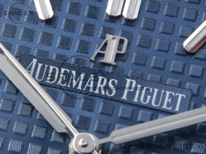Audermars Piguet Royal Oak 41mm Frosted SS APSF 1:1 Best Edition Blue Textured Dial on SS Bracelet SA3120 Super Clone - Image 9