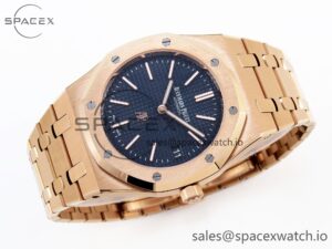 Audermars Piguet Royal Oak 39mm 15202 RG IPF 1:1 Best Edition Blue Textured Dial on RG Bracelet A2121 - Image 6