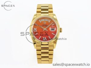Rolex DayDate 36mm YG/YG Pres Orange Gradient Dial RAF A2834