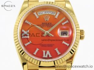 Rolex DayDate 36mm YG/YG Pres Orange Gradient Dial RAF A2834 - Image 2
