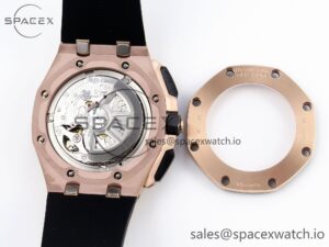 Audermars Piguet Royal Oak Offshore 44mm RG Black Ceramic Bezel APF 1:1 Best Edition Black/Silver Dial on Black Rubber Strap A4401 - Image 18