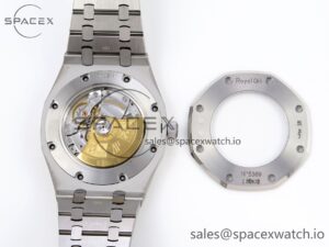 Audermars Piguet Royal Oak 41mm Frosted SS APSF 1:1 Best Edition Blue Textured Dial on SS Bracelet SA3120 Super Clone - Image 18