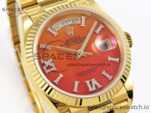 Rolex DayDate 36mm YG/YG Pres Orange Gradient Dial RAF A2834 - Image 3