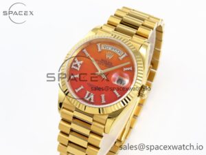 Rolex DayDate 36mm YG/YG Pres Orange Gradient Dial RAF A2834 - Image 4