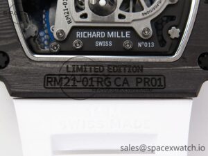 Richard Mille RM21-01 SS Tourbillon RMF Best Edition Skeleton Dial on White Rubber Strap - Image 22