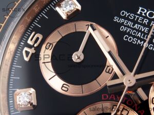Rolex Daytona 116515 Clean 1:1 Best Edition Black Diamonds Dial on Oysterflex Strap SA4130 V2 - Image 13