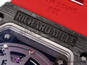 Richard Mille RM035 Black Carbon t+ Best Edition Skeleton Dial on Red Rubber Strap Clone RMUL2 - Image 19