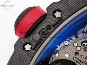 Richard Mille RM035 Black Carbon t+ Best Edition Skeleton Dial on Red Rubber Strap Clone RMUL2 - Image 20