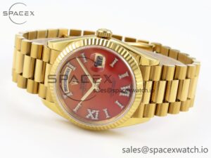 Rolex DayDate 36mm YG/YG Pres Orange Gradient Dial RAF A2834 - Image 5