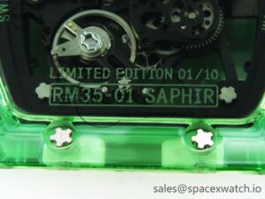 Richard Mille RM035 Green Transparent RMF Best Edition Skeleton Dial on Translucent Rubber Strap Clone RMUL2 - Image 20