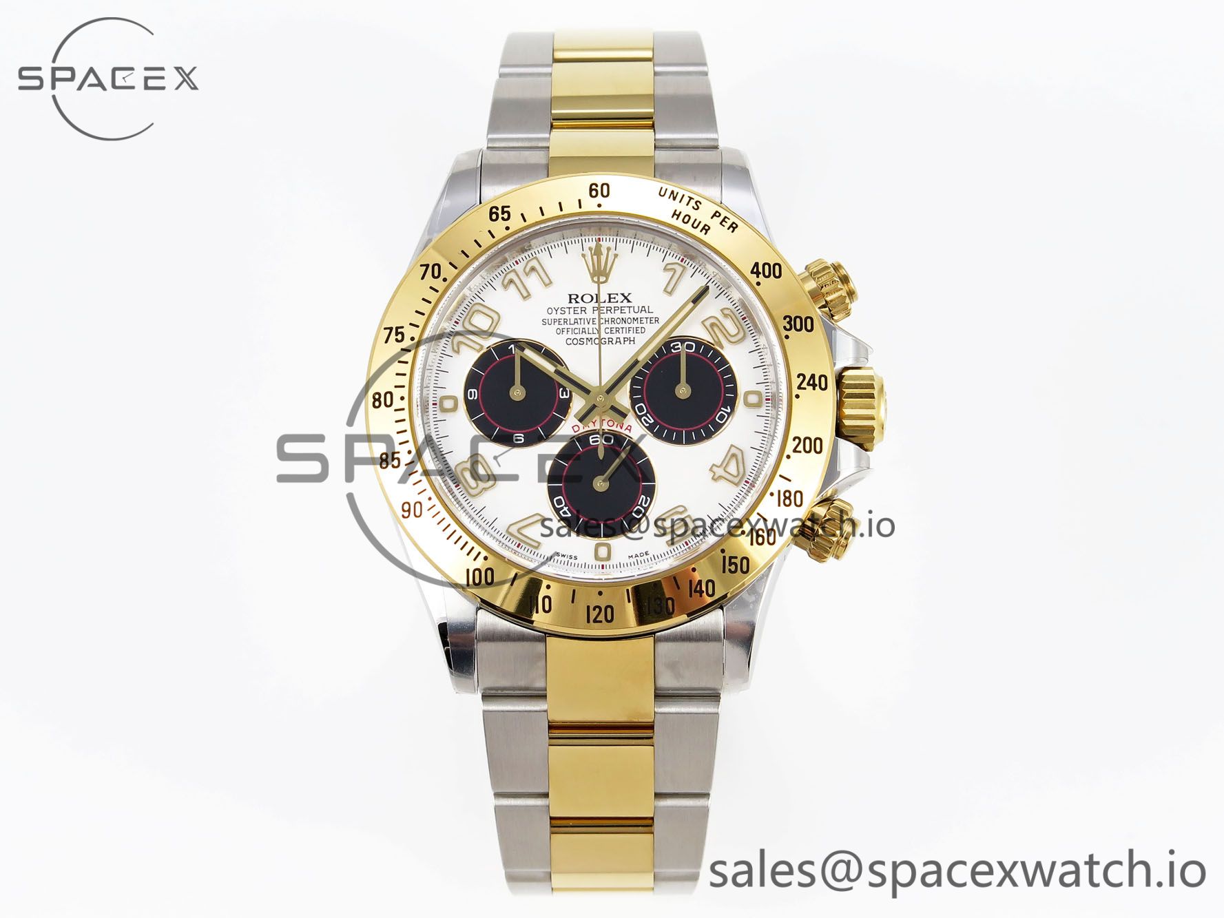 IMG_0028 Rolex Daytona 116503 Clean 1:1 Best Edition White Dial Arabic Markers on SS/YG Bracelet SA4130 V2 - Image 1