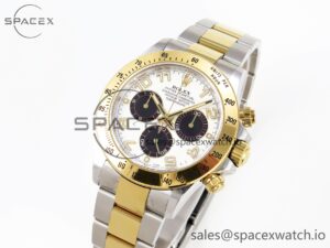 Rolex Daytona 116503 Clean 1:1 Best Edition White Dial Arabic Markers on SS/YG Bracelet SA4130 V2 - Image 4