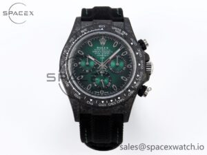 Rolex Daytona DIW Carbon/SS Case and Bezel DIWF Edition Green Dial on Black Nylon Strap A7750