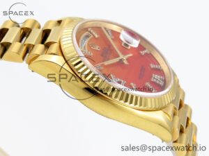 Rolex DayDate 36mm YG/YG Pres Orange Gradient Dial RAF A2834 - Image 7