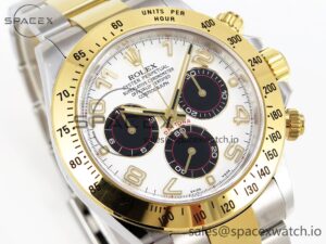 Rolex Daytona 116503 Clean 1:1 Best Edition White Dial Arabic Markers on SS/YG Bracelet SA4130 V2 - Image 3