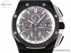 Audermars Piguet Royal Oak Offshore 44mm Black Ceramic APF 1:1 Best Edition Gray Dial on Black Rubber Strap A3126 - Image 2