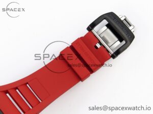 Richard Mille RM035 Black Carbon t+ Best Edition Skeleton Dial on Red Rubber Strap Clone RMUL2 - Image 24