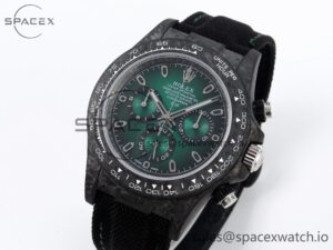 Rolex Daytona DIW Carbon/SS Case and Bezel DIWF Edition Green Dial on Black Nylon Strap A7750 - Image 3