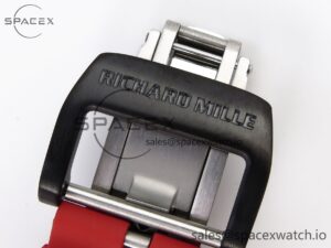 Richard Mille RM035 Black Carbon t+ Best Edition Skeleton Dial on Red Rubber Strap Clone RMUL2 - Image 25