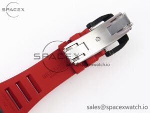 Richard Mille RM035 Black Carbon t+ Best Edition Skeleton Dial on Red Rubber Strap Clone RMUL2 - Image 26