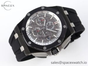Audermars Piguet Royal Oak Offshore 44mm Black Ceramic APF 1:1 Best Edition Gray Dial on Black Rubber Strap A3126 - Image 6