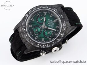 Rolex Daytona DIW Carbon/SS Case and Bezel DIWF Edition Green Dial on Black Nylon Strap A7750 - Image 6