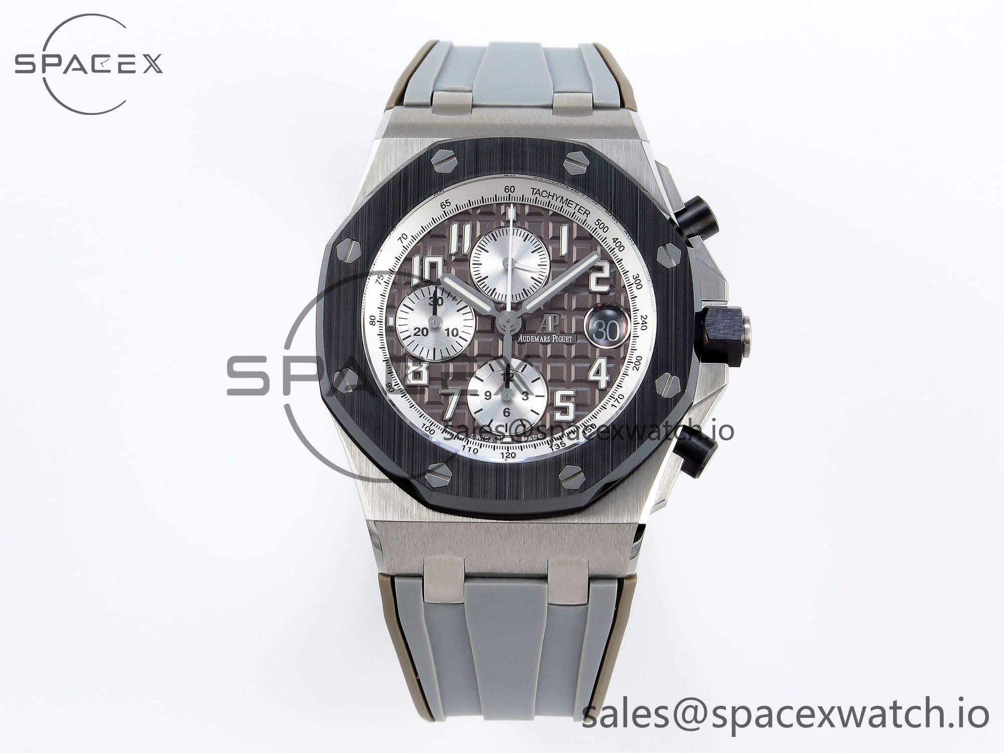 IMG_0035 AUDEMARS PIGUET ROYAL OAK OFFSHORE 42MM SS APF 1:1 BEST EDITION BROWN DIAL CERAMIC BEZEL ON GRAY RUBBER STRAP A3126 - Image 1