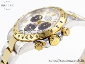 Rolex Daytona 116503 Clean 1:1 Best Edition White Dial Arabic Markers on SS/YG Bracelet SA4130 V2 - Image 8