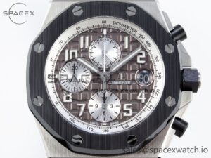 AUDEMARS PIGUET ROYAL OAK OFFSHORE 42MM SS APF 1:1 BEST EDITION BROWN DIAL CERAMIC BEZEL ON GRAY RUBBER STRAP A3126 - Image 2