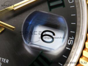 Rolex DateJust 36 SS/RG 126231 VSF 1:1 Best Edition 904L Steel Gray Dial Green Roman Marker on Jubilee Bracelet VS3235 - Image 10