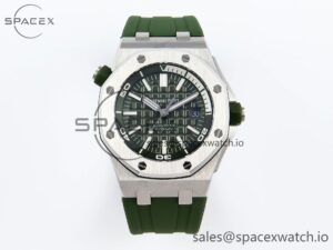 Audermars Piguet Royal Oak Offshore Diver 15710 IPF 1:1 Best Edition Green Dial on Green Rubber Strap SA3120 Super Clone