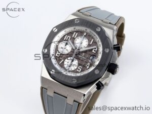 AUDEMARS PIGUET ROYAL OAK OFFSHORE 42MM SS APF 1:1 BEST EDITION BROWN DIAL CERAMIC BEZEL ON GRAY RUBBER STRAP A3126 - Image 4