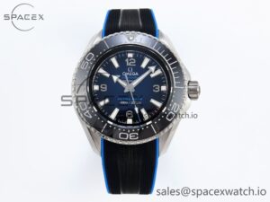 Omega SEAMASTER PLANET OCEAN 6000M ULTRA DEEP 45.5MM SS TF 1:1 BEST EDITION BLUE DIAL BLACK BEZEL ON RUBBER STRAP A2824