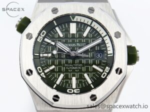 Audermars Piguet Royal Oak Offshore Diver 15710 IPF 1:1 Best Edition Green Dial on Green Rubber Strap SA3120 Super Clone - Image 2