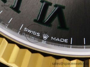 Rolex DateJust 36 SS/RG 126231 VSF 1:1 Best Edition 904L Steel Gray Dial Green Roman Marker on Jubilee Bracelet VS3235 - Image 12