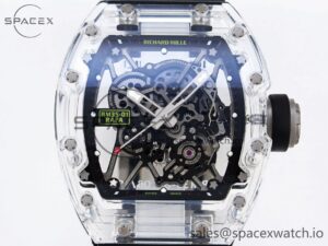 Richard Mille RM035 Transparent SONIC Best Edition Skeleton Dial on Black Nylon Strap Clone RMUL2 - Image 2