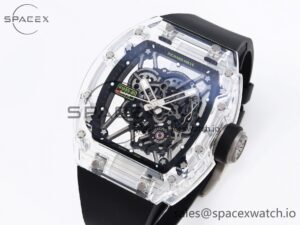 Richard Mille RM035 Transparent SONIC Best Edition Skeleton Dial on Black Nylon Strap Clone RMUL2 - Image 3