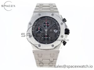 Audermars Piguet Royal Oak Offshore 42mm SS APF 1:1 Best Edition Gray Dial Black Markers on SS Bracelet A7750