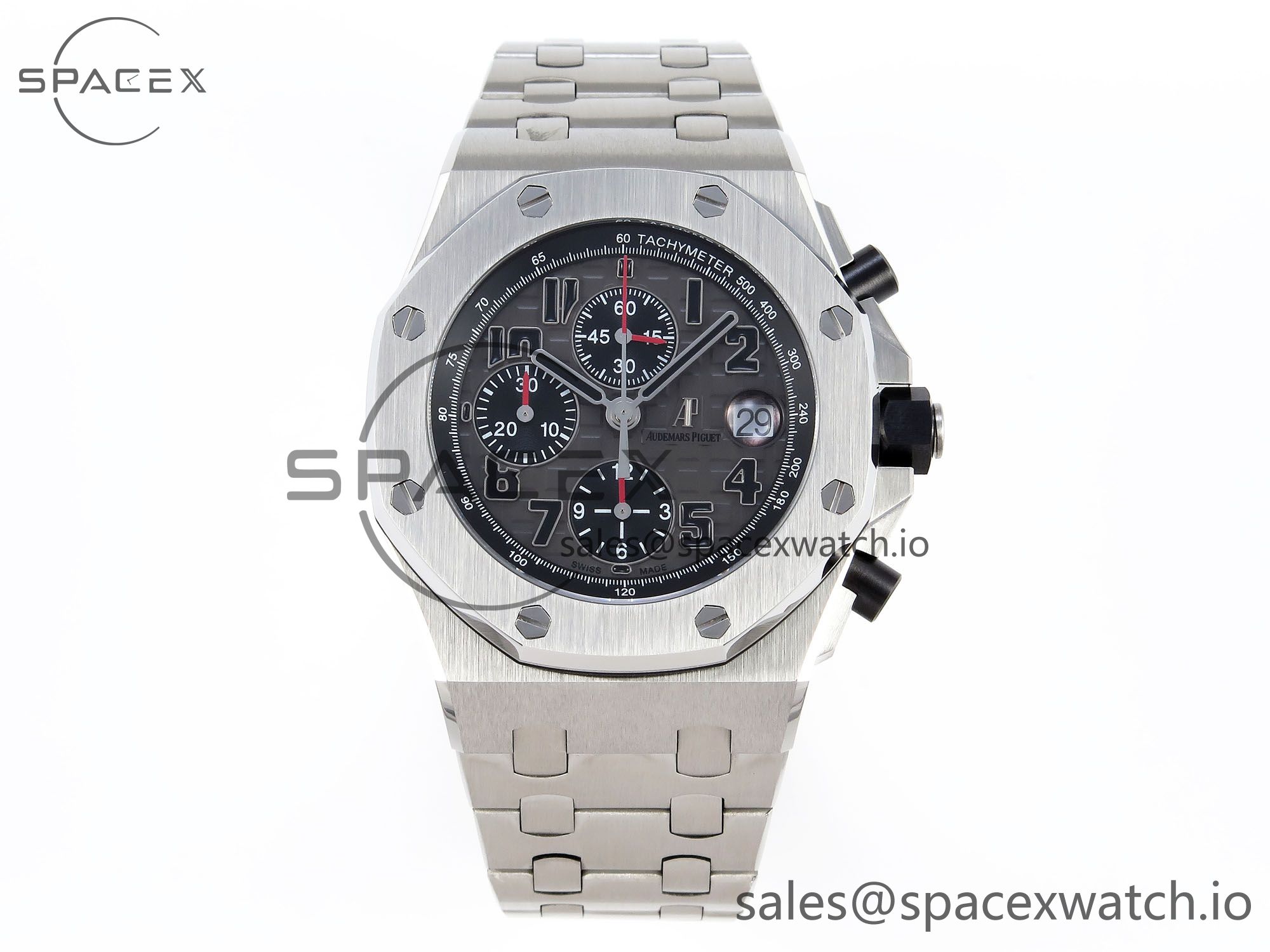 IMG_0041 Audermars Piguet Royal Oak Offshore 42mm SS APF 1:1 Best Edition Gray Dial Black Markers on SS Bracelet A7750 - Image 1