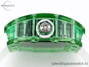 Richard Mille RM035 Green Transparent RMF Best Edition Skeleton Dial on White Rubber Strap Clone RMUL2 - Image 13