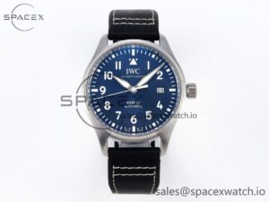 Iwc Pilot Mark XX IW328203 ZF 1:1 Best Edition Blue Dial on Dark Blue Leather Strap A32111