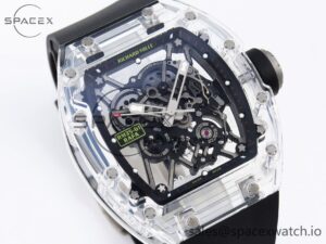 Richard Mille RM035 Transparent SONIC Best Edition Skeleton Dial on Black Nylon Strap Clone RMUL2 - Image 4