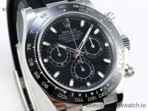 Rolex Daytona 116519 SS OMF Best Edition Black Dial on Oysterflex Strap A7750 (Slim Movement) - Image 3