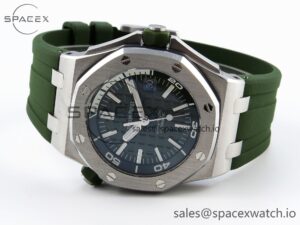Audermars Piguet Royal Oak Offshore Diver 15710 IPF 1:1 Best Edition Green Dial on Green Rubber Strap SA3120 Super Clone - Image 5