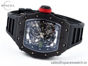 Richard Mille RM035 BLACK CARBON SONIC BEST EDITION SKELETON DIAL ON BLACK RUBBER STRAP CLONE RMUL2 - Image 5